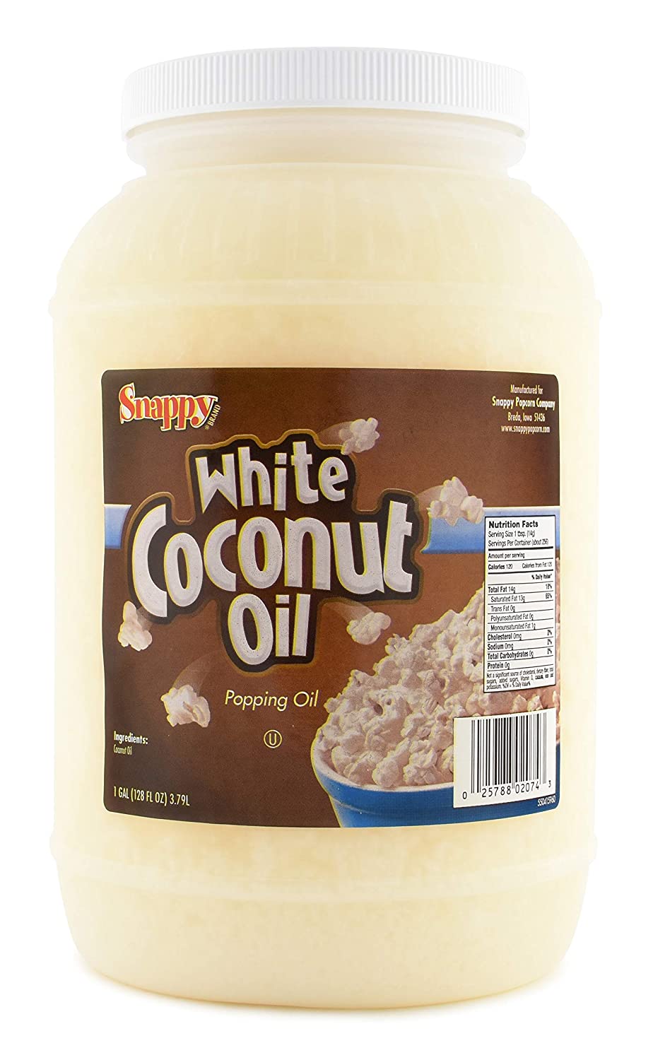 snappy popcorn 1 gallon white coconut oil