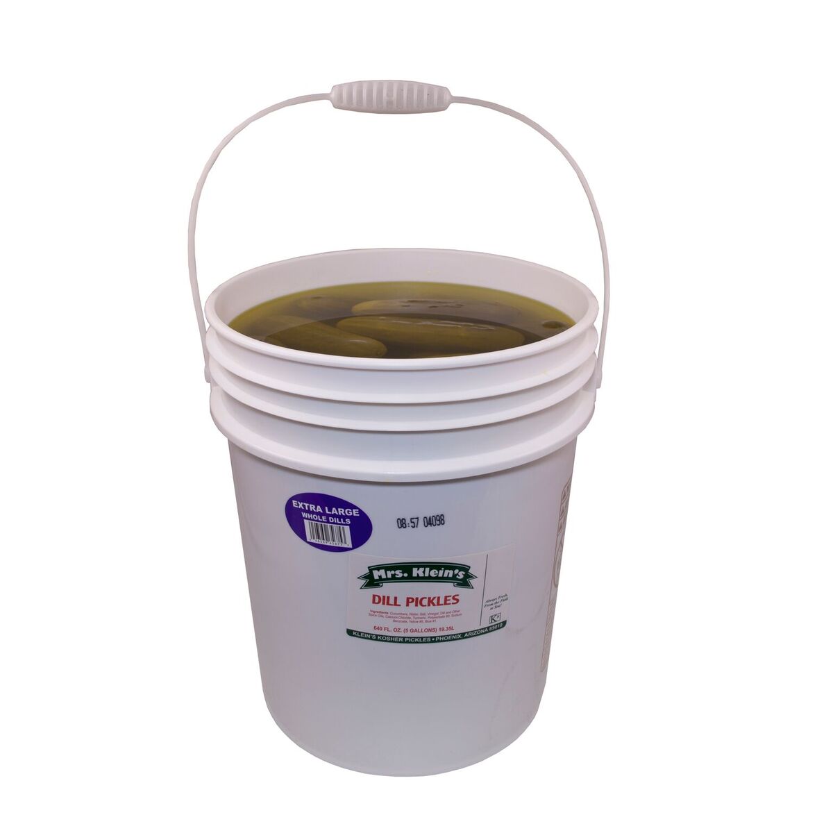 Mrs Klein's Large Dill Pickle 5 gal Bucket | Hometown Concessions 5 Gallon Bucket Of Sliced Pickles